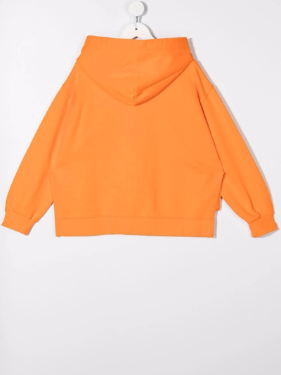 Shop Mm6 Maison Margiela Logo-print Cotton Hoodie In Orange