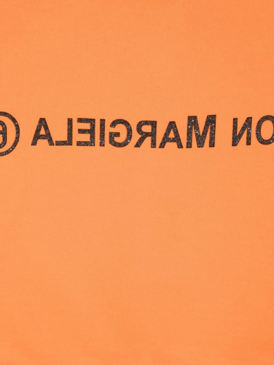 Shop Mm6 Maison Margiela Logo-print Cotton Hoodie In Orange