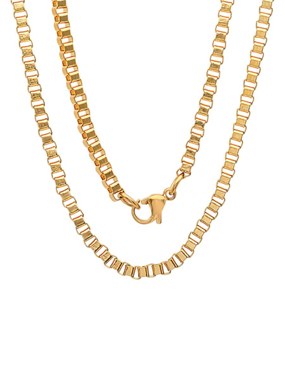 Shop Anthony Jacobs Men's Goldplated Stainless Steel Box Link Chain Necklace In Neutral