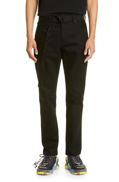 Off-white Indust Belted Skinny Jeans In Black Black | ModeSens
