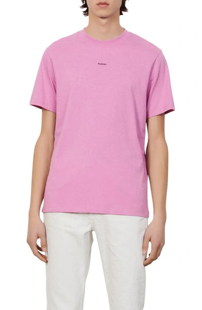 Shop Sandro Logo T-shirt In Pink