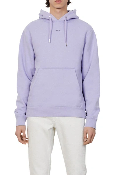 Shop Sandro Embroidered Logo Hoodie In Mauve