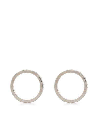 Shop Maison Margiela Numbers-engraved Circle Earrings In Metallic