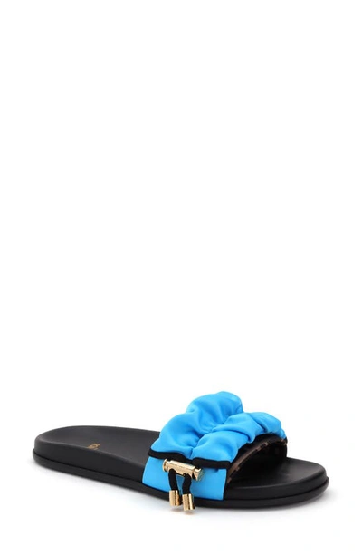 Shop Fendi X Sarah Coleman Ff Vertigo Slide Sandal In Blue