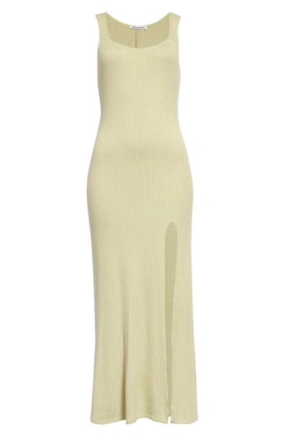 Shop Reformation Bliss Ribbed Sleeveless Dress In Lime