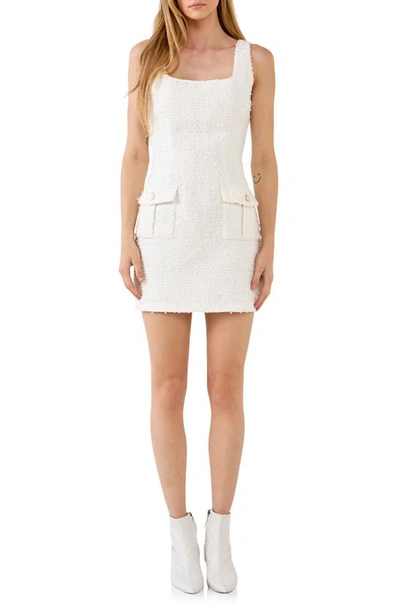 Endless Rose Bouclé Tank Dress In White