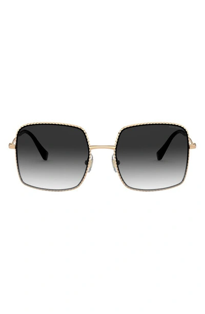 Shop Miu Miu 56mm Gradient Rectangular Sunglasses In Antique Gold/ Grey Gradient
