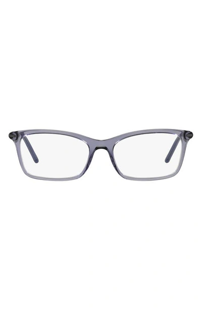 Shop Prada 52mm Rectangular Optical Glasses In Bluette Crystal/demo Lens