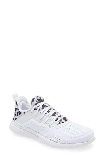 Shop Apl Athletic Propulsion Labs Techloom Tracer Knit Training Shoe In White / Black / Leopard