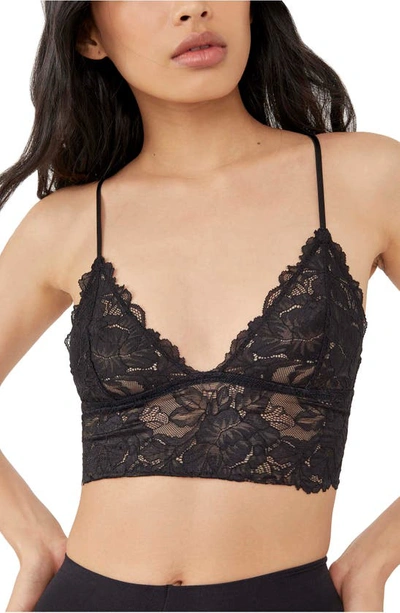 Shop Free People Intimately Fp Everyday Lace Longline Bralette In Black