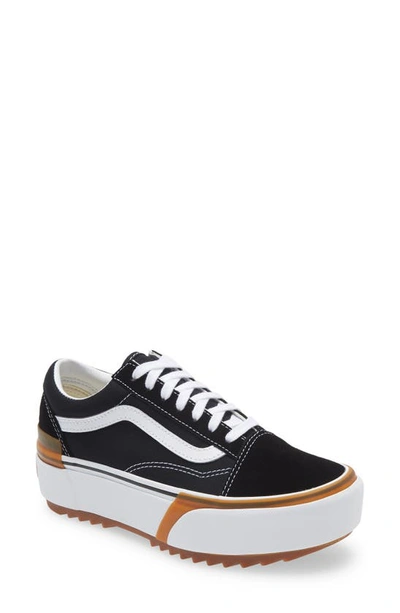Shop Vans Old Skool Stacked Platform Sneaker In Black/ White/ Gum