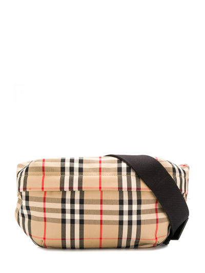 Shop Burberry Vintage Check Belt Bag In Beige