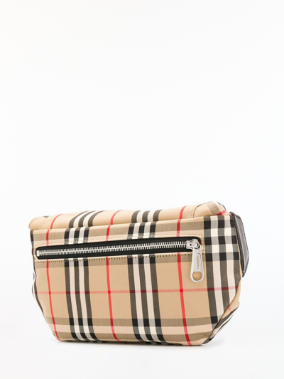 Shop Burberry Vintage Check Belt Bag In Beige