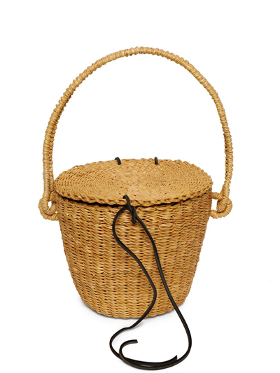 Shop Muun Lou Basket Straw Bag In Neutral
