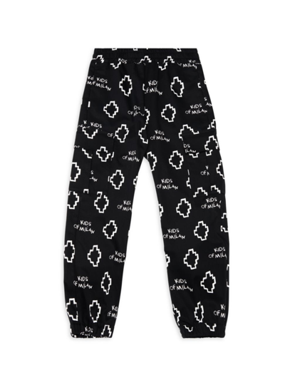 Shop Marcelo Burlon County Of Milan Little Boy's & Boy's Logo Cargo Sweatpants In Black