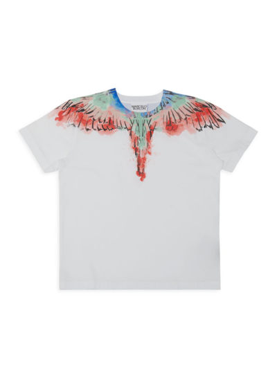 Shop Marcelo Burlon County Of Milan Little Boy's & Boy's Watercolor Wings T-shirt In White Multi