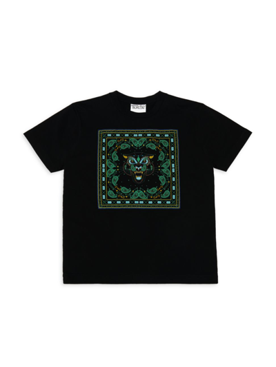 Shop Marcelo Burlon County Of Milan Little Boy's & Boy's Bandana Tiger T-shirt In Black