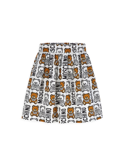 Shop Moschino Little Girl's & Girl's Allover Pixel Print Skirt In Neutral