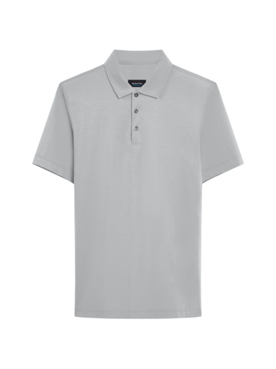Shop Bugatchi Men's Ooohcotton Tech Victor Polo Shirt In Platinum