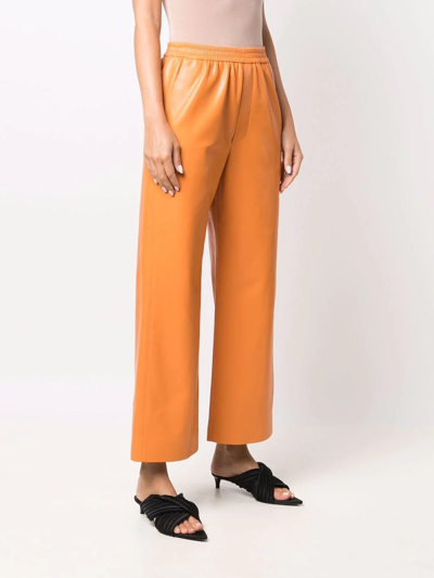 Shop Nanushka Wide-leg Flared Trousers In Orange