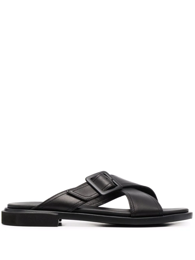 Shop Camper Edy Leather Sandals In Black