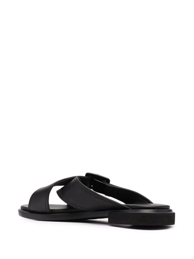 Shop Camper Edy Leather Sandals In Black