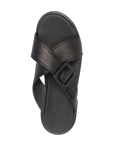 Camper Edy Leather Sandals In Black