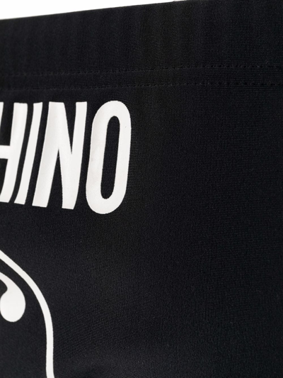 Shop Moschino Logo Print Swimming Trunks In Black