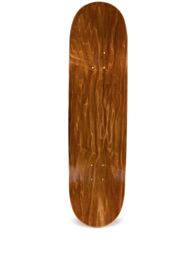 Shop Maharishi Miltype Wood Skateboard In Braun