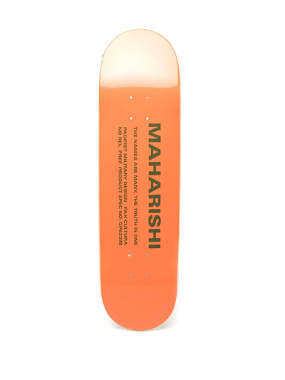 Shop Maharishi Miltype Wood Skateboard In Braun