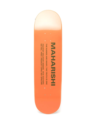 Maharishi Miltype Wood Skateboard In Braun