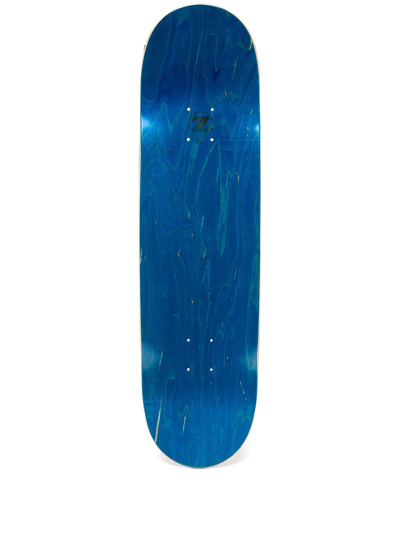 Shop Maharishi Miltype Wood Skateboard In Blau