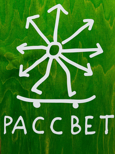 Shop Paccbet Logo-print Wood Skateboard Deck In Grün