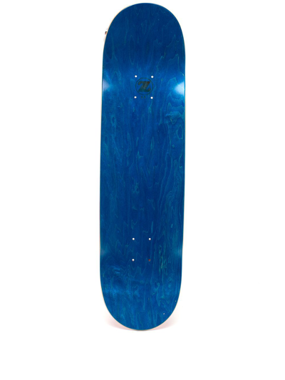 Shop Maharishi Miltype Wood Skateboard In Blau