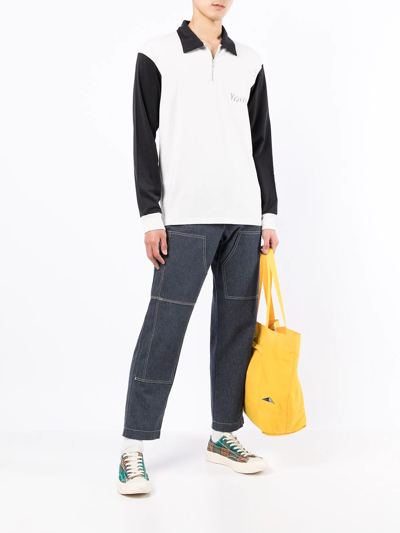 Visvim Logo-print Half-zip Sweatshirt In Weiss
