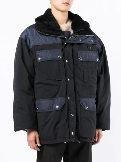 Shop Isabel Marant Two-tone Padded Parka Coat In Schwarz