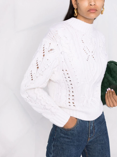 Shop Vince Bauble Cable-knit Jumper In Weiss