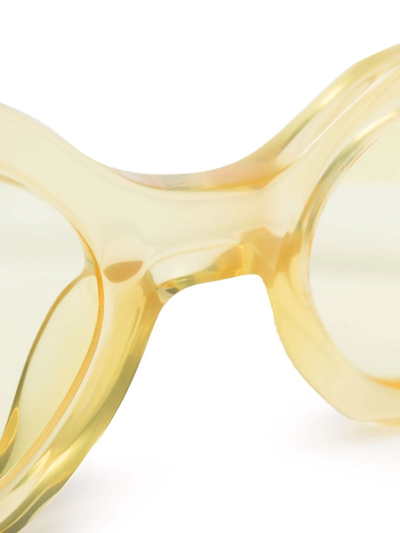 Shop Linda Farrow X Attico Irene Hexagonal-frame Sunglasses In Gelb