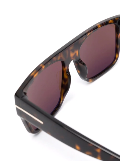 Tom Ford Tortoiseshell Oversized-frame Sunglasses In Braun