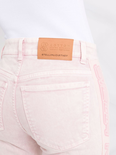 Shop Stella Mccartney Logo Tape Slim Jeans In Rosa