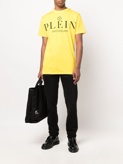 Philipp Plein Logo-print Cotton T-shirt In Gelb