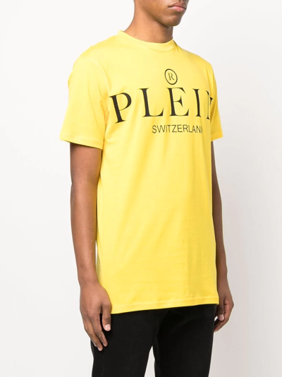 Philipp Plein Logo-print Cotton T-shirt In Gelb