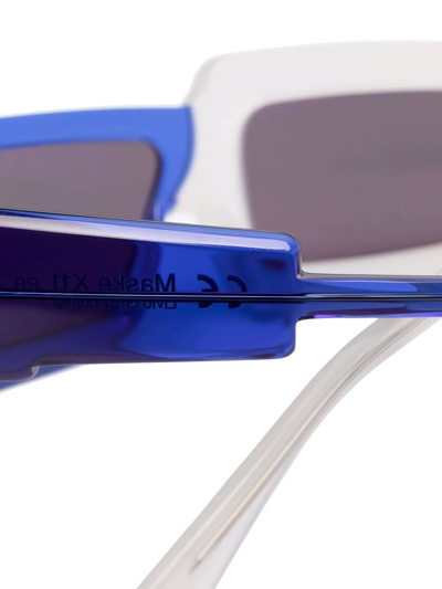 Shop Kuboraum X11 Rectangle-frame Sunglasses In Blau