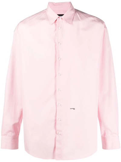 Shop Dsquared2 Logo-print Long-sleeve Shirt In Rosa