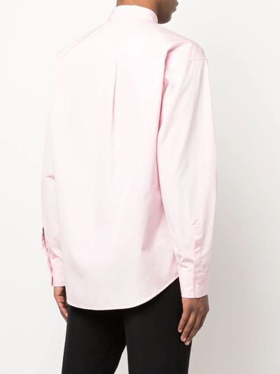 Dsquared2 Logo-print Long-sleeve Shirt In Rosa