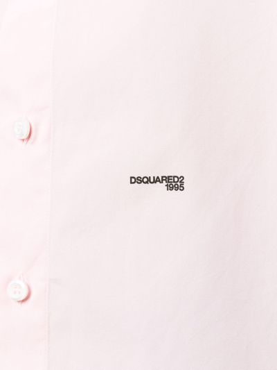 Shop Dsquared2 Logo-print Long-sleeve Shirt In Rosa
