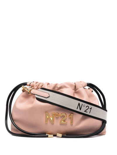 Shop N°21 Logo-plaque Drawstring Clutch Bag In Neutrals