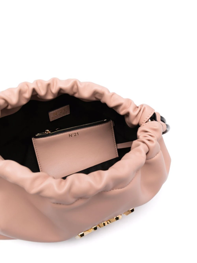 Shop N°21 Logo-plaque Drawstring Clutch Bag In Neutrals