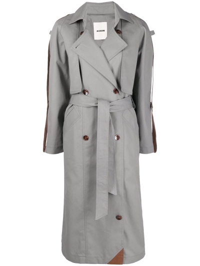 Shop Aeron Lily Double-breasted Trench Coat In Blau