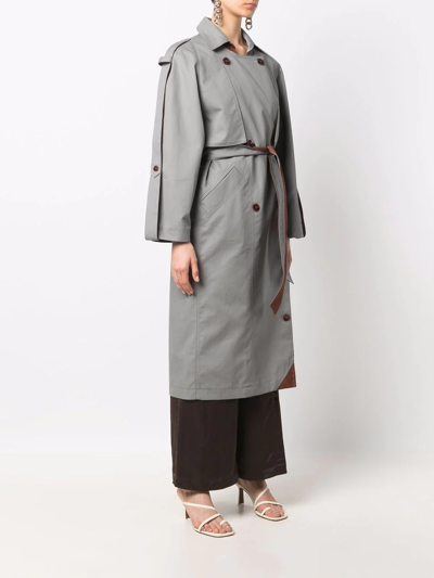 Shop Aeron Lily Double-breasted Trench Coat In Blau